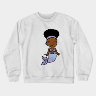 Cute Afro Girl Black Mermaid Crewneck Sweatshirt